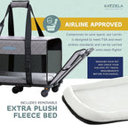 Pet Carrier Airline Approved - Dog Carrier with Wheels - TSA Airline Approved Dog Carrier - Rolling Pet Carrier with Wheels for Small to Medium Size Cat or Dog - Airplane Cabin Animal (Dark Grey)