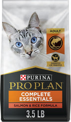 Purina Pro Plan High Protein Cat Food With Probiotics for Cats, Salmon and Rice Formula - 3.5 lb. Bag