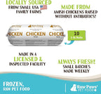 Raw Paws Signature Blend Pet Food for Dog & Cats - Chicken Recipe, 1-lb Rolls (10-Count) - Frozen Fresh Dog Food - Made in USA - Natural Raw Diet Dog Food Log