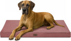 Outdoor Extra Large Dog Bed, Jumbo Waterproof Dog Bed for Large Dogs, Orthopedic Egg Crate Foam Pet Mat with Removable Oxford Cooling Cover, Pink