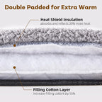 Self Warming Cat Bed Self Heating Pad 29 x 19 inch Thermal Pet mat for Indoor Outdoor Pets Double Filled Cat Mat with Washable Removable Cover Non-Slip Bottom (Light Gray)