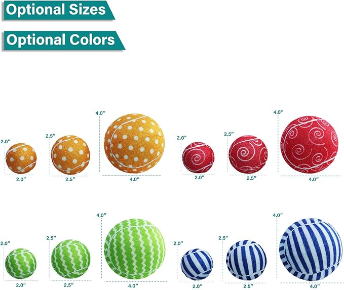 AMA SPORT Squeaky Tennis Balls for Dogs 4 Pack 2.0" Squeaky Tennis Balls for New Puppy Small Dog Toys for Fetch, Exercise, Outdoor Play