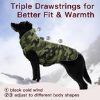 Medium Dog Coat Dog Winter Jacket,Warm Zip Up Snowsuit Dog Harness Vest Reflective Water-Resistant Dog Coat Dog Snow Jacket for Medium Dogs Jack Russell, Mini Schnauzer, Camouflage