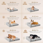 EHEYCIGA Memory Foam Dog Bed Medium Sized Dogs, Waterproof Dog Bed Orthopedic with Washable Removable Cover, Non-Slip Pet Bed Couch for Crate, 30x20x6 Inches, Grey