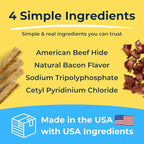 Tartar Shield Soft Rawhide Chews | Safe Dental Treats for Small Dogs | Vet VOHC Approved | Daily Bone Cleans Teeth & Gums Fresh Breath Oral Health Support | USA Made | (Small Dogs / 30 Count)