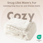 gogobunny Waterproof Dog Blanket for Large Dogs, Cats, Puppy, Reversible Faux Fur Pet Throw Blanket, Washable, Calming Furniture Protection for Sofa Bed (40x50 Inch (Pack of 1), Cream)