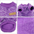 Idepet Pet Dog Classic Knitwear Sweater Fleece Coat Soft Thickening Warm Pup Dogs Shirt Winter Pet Dog Cat Clothes Puppy Customes for Small Dogs (XXS, Purple)