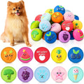 Hungdao 40 Pcs Bulk Dog Squeaky Toys Soft Rubber Latex Dog Toys Small Squeaky Balls Interactive Fetch Balls for Teething Small Pet Breeds Training(Cute Fruit)