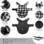 ASENKU Dog Winter Coat, Fleece Doggie Jacket Plaid Reversible Vest Waterproof Windproof Cold Weather Clothes for Small Medium Large Dogs (White, XL)