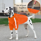 Queenmore Cozy Fleece Dog Sweater Small, Soft Pullover Dog Sweatshirt, Warm Winter Fleece Jacket with Leash Hole/Reflective Stripes for Small Medium Large Dogs Orange