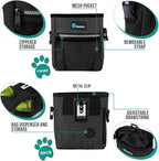 PetAmi Dog Treat Pouch, Pet Treat Pouch for Training, Dog Walking Bag Holder for Kibbles, Pet Food Toy, Dog Trainer Essentials Supplies, Poop Bag Dispenser, 3 Ways to Wear (Charcoal)