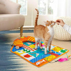 2-in-1 Cat Mat with Pillow for Small Medium Large Cats,Cute Cat Catnip Toys,Soft Plush Crinkle Toys for Kitten Sleeping Snuffing Playing,Machine Washable Pet Cushion Pad Mat Cat Gifts
