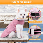 iBuddy Dog Winter Coats with Fleece Vest,Waterproof Warm Dog Snow Jacket Windproof, Reflective Adjustable Pet Dogs Cold Winter Coat for Dogs Girl Boy