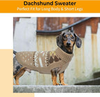Lelepet Dachshund Sweater, Turtleneck Dog Sweaters for Small Dogs, Warm Pullover Knitted Pet Coat, Cold Weather Dachshund Clothes, Fall/Winter Cozy Outfit (XS-XL)