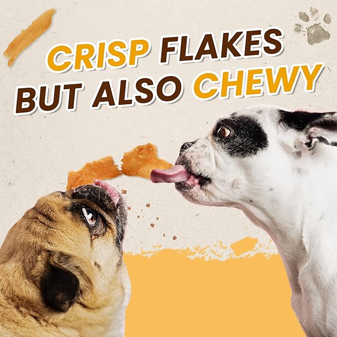 PAWUP Chicken Jerky Crisp Flakes for Dog Treats, 1% Taurine Added, 6oz (170g), Chip Jerky, High Protein Chicken Dog Training Rewards, Rawhide-Free, Gluten-Free