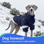 MIGOHI Dog Coat with Harness Built in, 2-in-1 Windproof Dog Jacket, Thermal Fleece Lined Coat with Reflective Strips for Medium Dogs, Zip Up Closure, French Bulldog, Navy Blue, M
