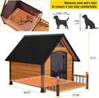 Dog House Outdoor, Chew-Proof Metal Frame Dog Kennel Shelter for Large Breeds,Weatherproof (Brown-H, Extra Large)