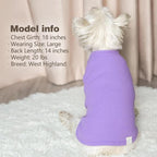KYEESE 2Pack Dog Shirts Waffle for Small Dogs, Stretchy T-Shirts, Lightweight Tank Top, Sleeveless Vest, Breathable, Large, Purple + Grey