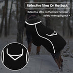 SUNFURA Dog Coat, XXXL Dog Winter Jacket, Reflective Fleece Snow Coat with Furry Collar, Waterproof Pet Puffer Jacket for Great Dane Extra Large Dogs, Black 3XL
