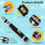 Cat Toy Pointer, 2 Pieces, USB Rechargeable with 7 Adjustable Patterns, Interactive Chase Toys for Indoor Cats & Dogs, Training & Exercise Fun (Black)