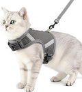 Cat Harness and Leash Escape Proof Kitten Harness Cat Leash for Walking Travel Service Cat Vest, Grey, Medium