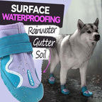 Dog Shoes for Large Small Medium Dogs,Dog Booties for Indoor Hardfloors Anti-Slip,Reflective Strip Waterproof Dog Boots & Paw Protectors for Outdoor Walking Hot Pavement,Winter Snow (Purple-1)