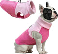 Idepet Dog Fleece Vest Sweater Zip Up Warm Pullover Dogs Jacket with D-Ring Leash Winter Cold Weater Coat Pet Sweatershirt Clothes Hoodie for Small Medium Dogs Boy Girl (Pink/Rose Red, XXS)
