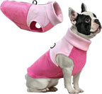Idepet Dog Fleece Vest Sweater Zip Up Warm Pullover Dogs Jacket with D-Ring Leash Winter Cold Weater Coat Pet Sweatershirt Clothes Hoodie for Small Medium Dogs Boy Girl (Pink/Rose Red, XS)