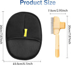 2 Pcs Pet Hair Removal Glove with Cat Comb,Reusable Electrostatic Pet Cat Dog Hair Remover Grooming Gloves Brush Tool for Couch,Furniture,Carpet,Car Seat