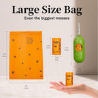 420 Counts Dog Poop Bags Rolls with Dispenser & Leash Clip, Scented Poop Bags for Dogs Waste, Extra Thick & Leak Proof for Poop Doggie Puppy Pet Waste, 9" x 13", Orange