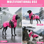Mosucoirl Dog Raincoat Waterproof Raincoats for Dog Reflective Dogs Rain Jackets with Hood Hoodie Pet Rain Poncho Coat for Small Medium Large Dogs Puppies S-XXL (Pink, M)
