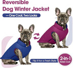 QBLEEV Reversible Dog Winter Coat, Waterproof Windproof Warm Jacket with Adjustable Hook & Loop Design, Lightweight Puffer Vest for Medium Dogs, Purple, M – Fits Pug, Beagle, Corgi