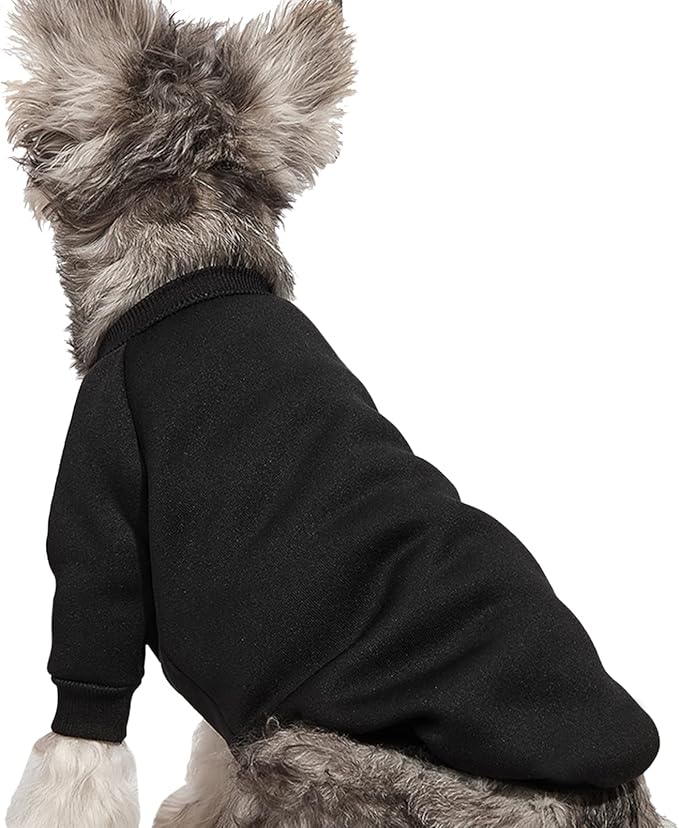 Puppy Sweater for Small Dogs Clothes Warm Winter Cat Clothe Pet Sweatshirt Knitwear Doggie Kitten Clothing, Black, Medium