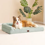 EHEYCIGA Memory Foam Dog Bed XXL, Giant Dog Bed Orthopedic with Washable Removable Cover, Waterproof Pet Bed Couch for Jumbo Dogs, 48x36x7 Inches, Greyish Green
