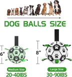 Amasiver Glow in The Dark Dog Toys - 8 Inch Upgraded Interactive Light Up Soccer Balls, World Cup Dogs Football, Outdoor Tug Toys for Medium & Large Dogs Birthday Gifts