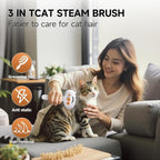 3-in-1 Pet Steam Brush Set for Dogs & Cats, Grooming Comb with Spray, Defur Tool, Water-Assisted Hair Removal, Gentle Cat & Dog Spritz Brush, Multi-Purpose Steam Grooming