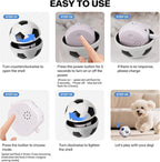 Pet Prime Active Rolling Ball for Dogs Motion Activated Rechargeable Automatic Interactive Dog Ball Toy with LED Light Self Moving Toy for Small Medium Large Dogs to Play