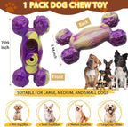 Magicorange Dog Chew Toys for Aggressive Chewers, 1 Pack Indestructible Toy for Medium/Large Breed, Nylon Dog Toys to Keep Them Busy,Bacon Flavor (Purple)