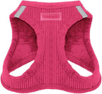 Best Pet Supplies - All Weather Mesh/Plush, Reflective, No Pull Harness for Small, Medium Dogs, Cats - Secure with Hook & Loop Fastener, Buckle, Double D-Rings - Fuchsia Corduroy, L