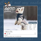 Dog Winter Coat for Small & Medium Dogs (Up to 31lb), Waterproof Dog Coat with Harness, Puppies Windproof Puppy Puffer Jacket, Snowsuit for Dachshund,Frenchie, Corgi (Paw Blue, Medium)