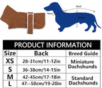 Geyecete Dachshund Sweaters for Dogs Jacket,Dachshund Coat Perfect Dog Winter Coat with Padded Fleece Lining,high Collar,Dog Snowsuit-Brown-L