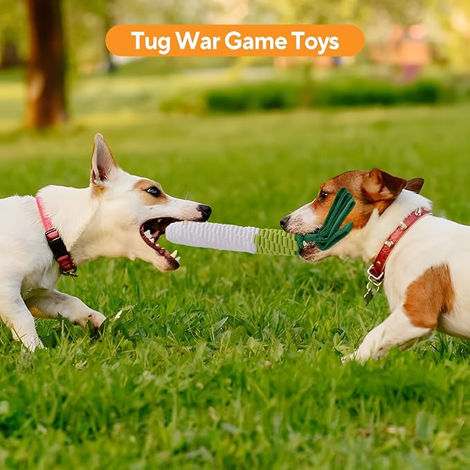 Dog Rope Toy, Tug of War Dog Toy, Cute Carrot Dog Toy with Crinkle Paper Tags, Radish