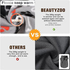 BEAUTYZOO Small Dog Sweater Fleece Vest Winter Jacket, D-Ring Leash Attachment for XS S Puppy Medium Sized Breeds Dogs, Cold Weather Dog Clothes Windproof Keep Warm, Grey Bones Paw L