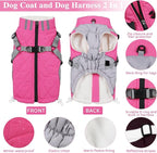 Gyuzh Dog Coat with Harness Dog Jacket Winter Waterproof Dog Coats Dog Harness Coat Cold Weather Winter Dog Coat with Harness Built in for Small Medium Large Dogs