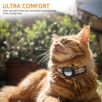 Airtag Cat Collar Breakaway, Odokele Reflective Cats Collars with Apple Air Tag Holder for Kitten, Cat GPS Tracker Adjustable Collars with Safety Quick Release Buckle for Kitties and Puppies - Brown