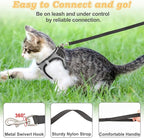 Cat Harness and Leash for Walking Escape Proof, Adjustable Kitten Vest Harness Reflective Soft Mesh Puppy Harness for Outdoor, Comfort Fit, Easy to Control (Gray, XS)