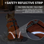 QBLEEV Dog Coat for Small Dogs, Waterproof Dog Jacket with Built-in Harness, Puppy Cold Weather Coats Reflective Vest, Windproof Warm Fleece Snowsuit Winter Coat for Chihuahua, Yorkie, Orange, XS