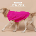 BINGPET Thermal Knitted Dog Sweater for Small Medium Large Dogs,Winter Dog Cat Coat Warm Sweartershirts Outfits,Classic Cable Knit Turtleneck Pullover Dog Jumper Coat Warm Sweartershirts