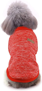 Idepet Pet Dog Classic Knitwear Sweater Fleece Coat Soft Thickening Warm Pup Dogs Shirt Winter Pet Dog Cat Clothes Puppy Customes Clothing for Small Dogs(XL,Orange Red)