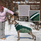Lelepet Warm Dog Winter Coat Dog Coats for Medium Dogs Waterproof Dogs Jacket with Harness Built in Reflective Cold Weather Coats Windproof Zip-Up Winter Fleece Vest Snowsuit Dachshund Teal Green